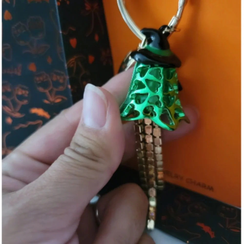 Betsey Johnson Green Wicked Witch of the West Bag Charm Keychain